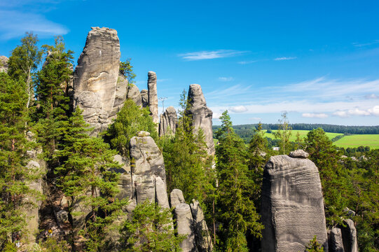 Rock city in the Adrspach Rocks, part of the Adrspach-Teplice Landscape Park in the Broumov Highlands region in the Czech Republic
