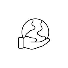Fototapeta premium Sustainable line art icon design template vector illustration