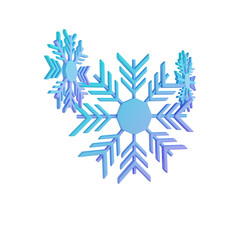 3D illustration snow flakes