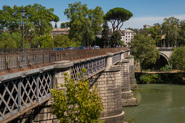 Ponte (Bridge) Palatino, also known as English Bridge, that connects the districts of Ripa and...