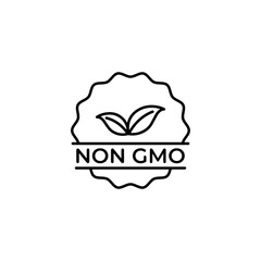 No Gmo line art icon design template vector illustration