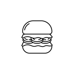 Obraz na płótnie Canvas Vegan Burger line art icon design template vector illustration