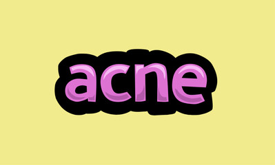 ACNE writing vector design on a yellow background