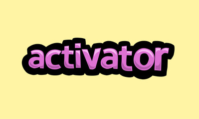 ACTIVATOR writing vector design on a yellow background