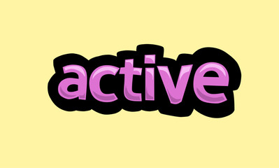 ACTIVE writing vector design on a yellow background