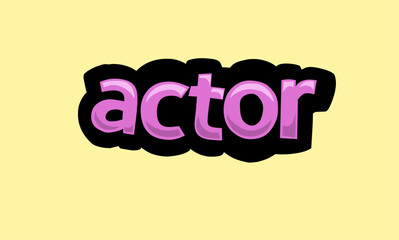 ACTOR writing vector design on a yellow background