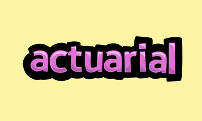 ACTUARIAL writing vector design on a yellow background