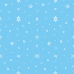 Naklejka na ściany i meble Snowflake Vector Seamless Pattern