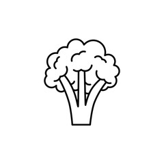 Broccoli line art icon design template vector illustration