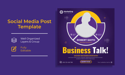 Corporate Digital Marketing Training Course Social Media post template vector premium 