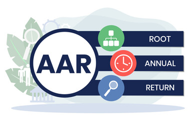 AAR - Average Annual Return acronym. business concept background. vector illustration concept with keywords and icons. lettering illustration with icons for web banner, flyer, landing page