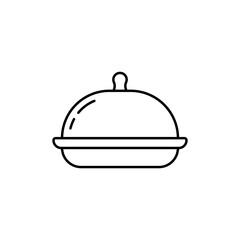 Vegan Food line art icon design template vector illustration