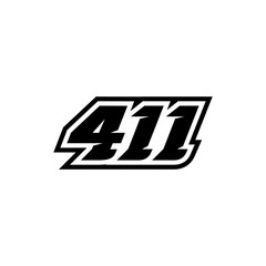 Racing Number 411 Logo Design Inspiration