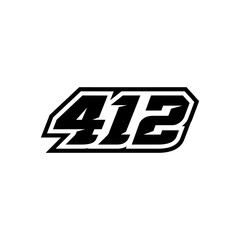 Racing Number 412 Logo Design Inspiration