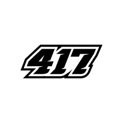 Racing Number 417 Logo Design Inspiration