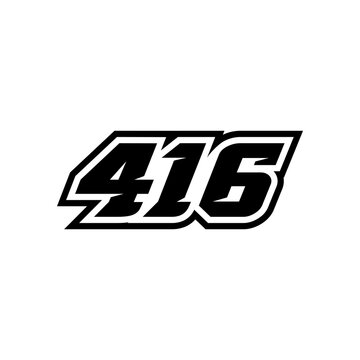 Racing Number 416 Logo Design Inspiration