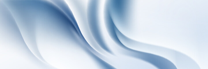 Abstract blue white luxury fabric wave background with copy space. Smooth liquid wave. Elegant shiny silk satin texture. Suit for wallpaper, cover, header, desktop, web, flyer. Vector illustration