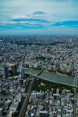都市風景　東京スカイツリーからの眺める隅田川