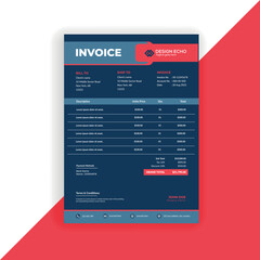 Business invoice Template - Clean Modern Corporate Invoice Design - Proforma invoice Vector  template - 02