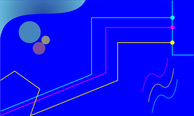 blue abstract background with stripes and circles