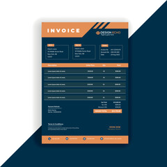 Business invoice Template - Clean Modern Corporate Invoice Design - Proforma invoice Vector  template - 03