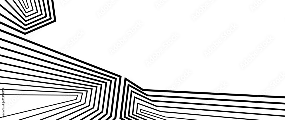 Sticker abstract black and white mobious wave stripe optical design background