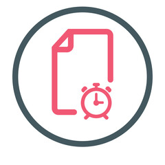 Document Stopwatch Isolated Vector icon which can easily modify or edit