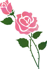 Obraz premium Water color texture botanic garden plant flower pink rose