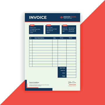 Business invoice Template - Clean Modern Corporate Invoice Design - Proforma invoice Vector  template - 09