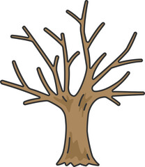 葉のない木のイラスト