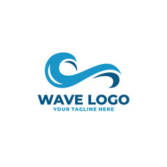 Fototapeta premium Wave logo vector. Water wave logo