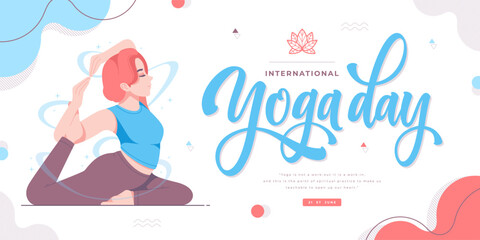 international yoga day illustration banner design