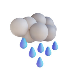 3D illustration rainy weather