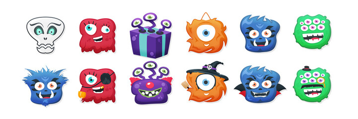 Fantasy Game Character Elements Isolated Monsters