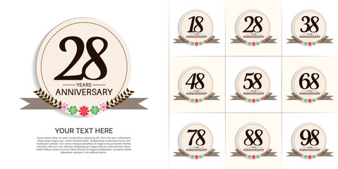 set of anniversary with vintage theme can be use for celebration moment
