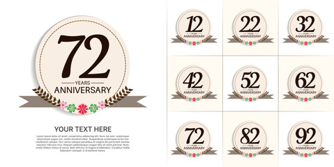 set of anniversary with vintage theme can be use for celebration moment