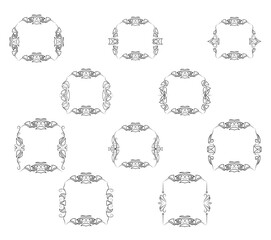 Frame border ornament. Calligraphic text divider, border, separator decor design. Antique vintage victorian elegant decoration element. Filigree frame ornament line. Hand drawn vector illustration