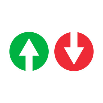 Round up and down arrow icon set. Up and down. Vector.