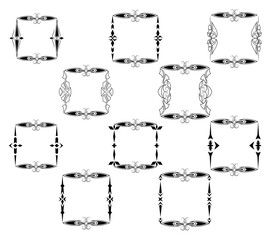 Frame border ornament. Calligraphic text divider, border, separator decor design. Antique vintage victorian elegant decoration element. Filigree frame ornament line. Hand drawn vector illustration