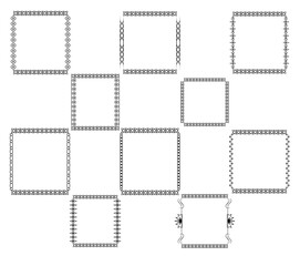 Frame border ornament. Calligraphic text divider, border, separator decor design. Antique vintage victorian elegant decoration element. Filigree frame ornament line. Hand drawn vector illustration