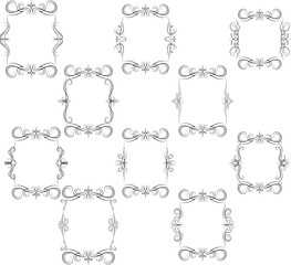 Frame border ornament. Calligraphic text divider, border, separator decor design. Antique vintage victorian elegant decoration element. Filigree frame ornament line. Hand drawn vector illustration