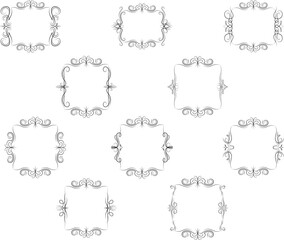 Frame border ornament. Calligraphic text divider, border, separator decor design. Antique vintage victorian elegant decoration element. Filigree frame ornament line. Hand drawn vector illustration