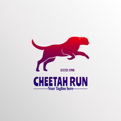 cheetah logo design. cheetah silhouette logo. vintage logo. Logo for business or shirt design. cheetah. Tiger. cheetah running logo. cheetah jump.