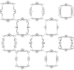 Frame border ornament. Calligraphic text divider, border, separator decor design. Antique vintage victorian elegant decoration element. Filigree frame ornament line. Hand drawn vector illustration