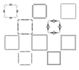 Frame border ornament. Calligraphic text divider, border, separator decor design. Antique vintage victorian elegant decoration element. Filigree frame ornament line. Hand drawn vector illustration