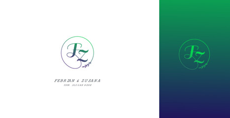 Wedding Logo Initial FZ Logo Design Vector