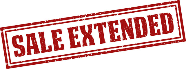 Sale extended red square grunge stamp, vector illustration