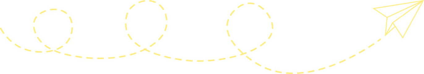 Dashed Line Paper Airplane Route