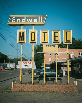 Endwell Motel vintage sign, Endicott, New York