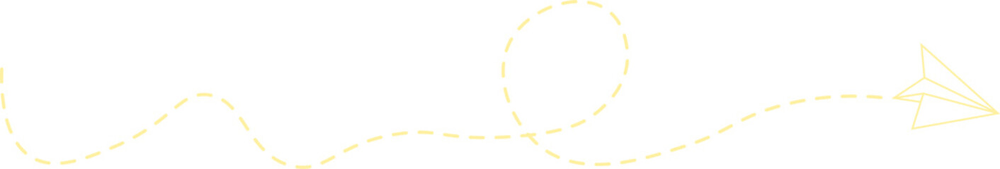 Dashed Line Paper Airplane Route